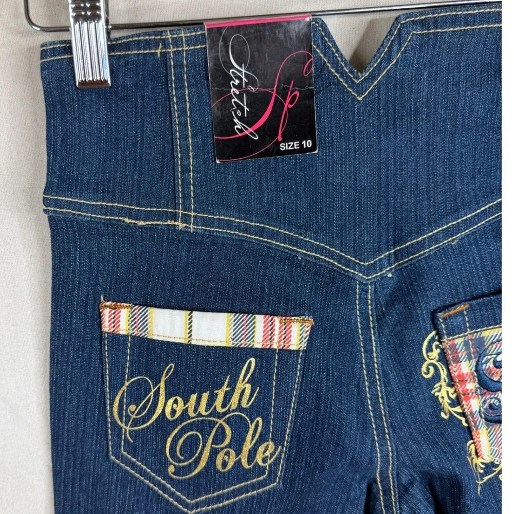 NWT South Pole High Waisted Corset Jeans size 10 Dark Blue Denim